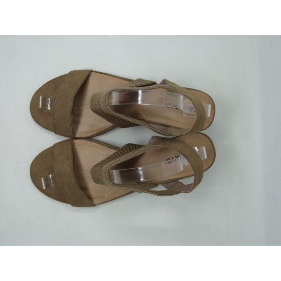 Torrid Wedge Women Elastic Strappy Tan Sandals - Picture 4 of 7